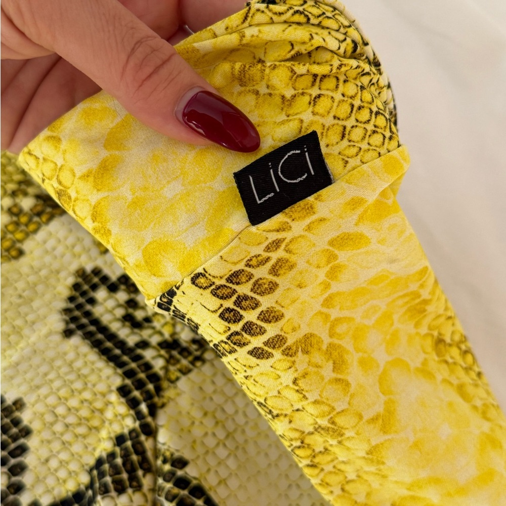 Lici Yellow Snake Print Fabric